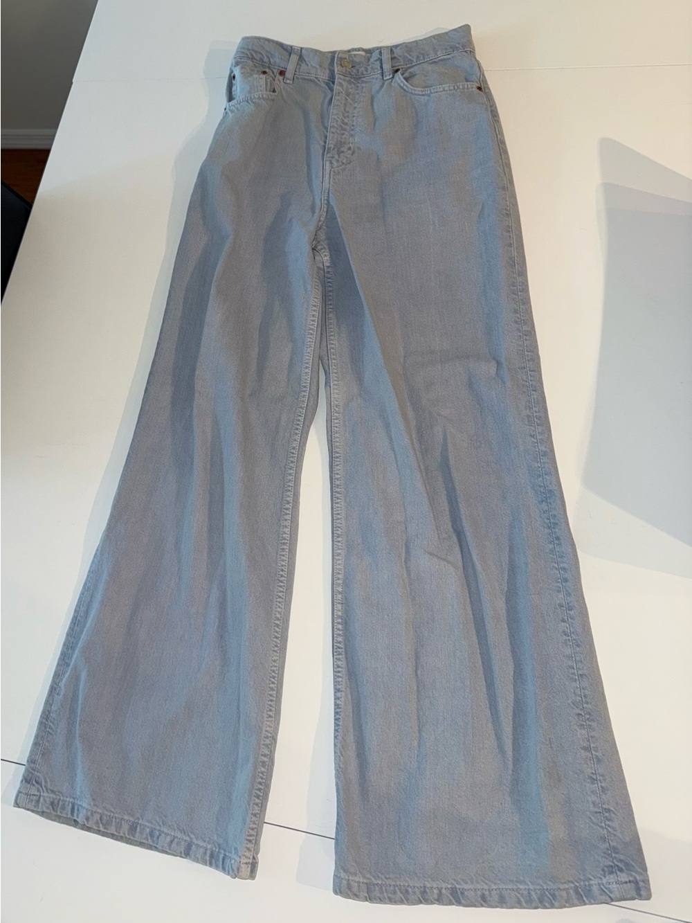 Zara Light Blue Wideleg Jeans